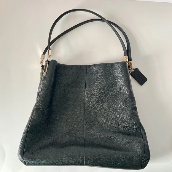 Coach Elegant Black Leather Tote Bag - Picture 1 of 13
